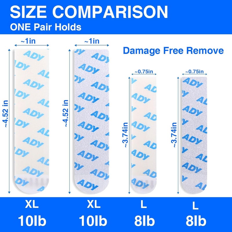 ADY Picture Hanging Strips Heavy Duty 40Pairs，Damage Free Removable Picture Hangers, Refill Adhesive Strips for Rent Room, Hook and Loop Strips Mounting Tape for Painted Wall - Image 2